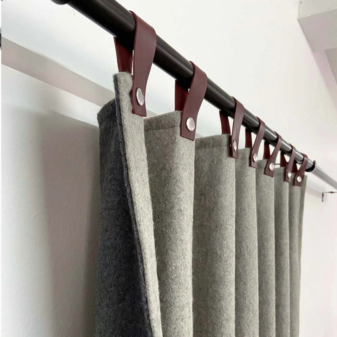 Leather Tab Curtains (Blackout)